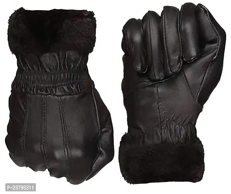 POPREX Hand Glove 1 Pair of Leather Glove, Snow Proof Winter Gloves for Man and Woman Hand Protective from Winter and Cold Bike and Car Riding Glove-thumb2