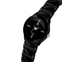 Stylish Black Stainless Steel Analog Couple Watches-thumb2