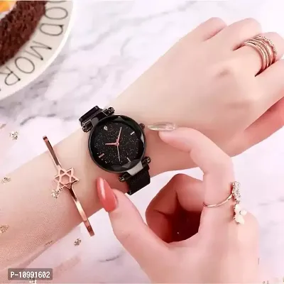 Stylish Black Stainless Steel Analog Couple Watches-thumb3