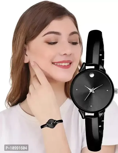 Stylish Black Stainless Steel Analog Couple Watches-thumb3