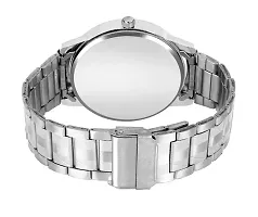 Stylish Silver Stainless Steel Analog Couple Watches-thumb2