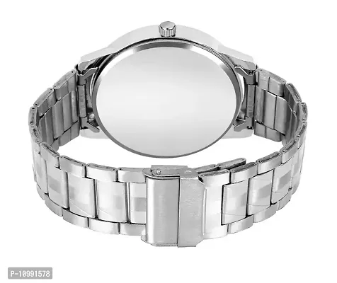 Stylish Silver Stainless Steel Analog Couple Watches-thumb3