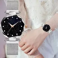 Stylish Silver Stainless Steel Analog Couple Watches-thumb3