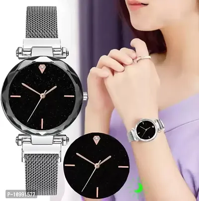 Stylish Silver Stainless Steel Analog Couple Watches-thumb4