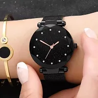 Stylish Black Stainless Steel Analog Couple Watches-thumb2