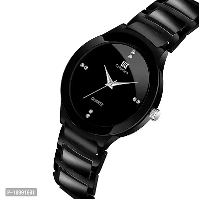 Stylish Black Stainless Steel Analog Couple Watches-thumb2