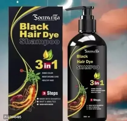 Classic Organic Shampoo Herbal 3 in 1 Hair Dye Instant Black Hair Shampoo Men Women 300 ml