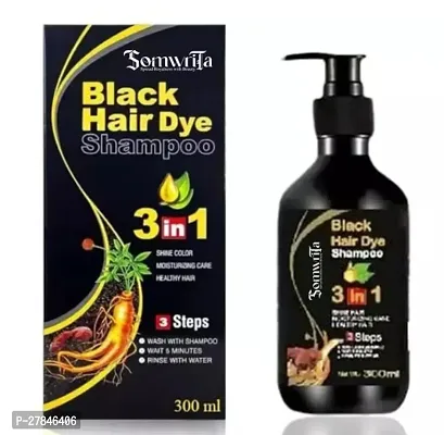 Classic Organic Shampoo Herbal 3 in 1 Hair Dye Instant Black Hair Shampoo Men Women 300 ml-thumb0