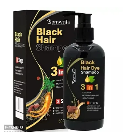 Classic Organic Shampoo Herbal 3 in 1 Hair Dye Instant Black Hair Shampoo Men Women 300 ml