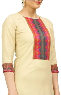 Stylish Cotton Straight Self Design Kurta, Bottom and Dupatta Set For Women-thumb2