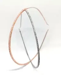 Rose Gold  Silver Metal Single Hairband-Pack of 2-thumb1