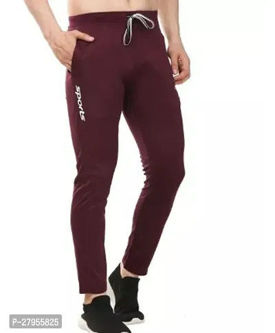 Dry Fit Maroon Regular Running Trouser Pant with Pocket-thumb0