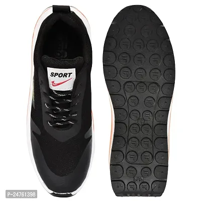 CROSSFINGER Men's Sport Sneakers Shoes (Shoes-WTBK-6) Black White-thumb0