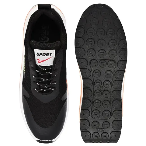 CROSSFINGER Men's Sport Sneakers Shoes (Shoes-WTBK-6) Black White