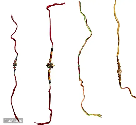 Designer Plastic Rakhis Combo For Brother And Sister Pack Of 4