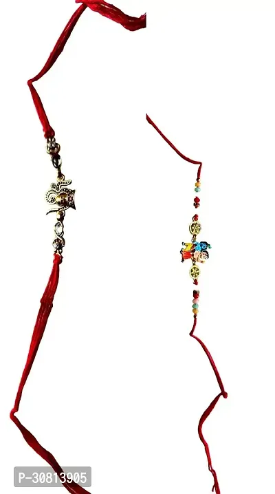 Designer Plastic Rakhis Combo For Brother And Sister Pack Of 2