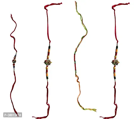 Designer Plastic Rakhis Combo For Brother And Sister Pack Of 4