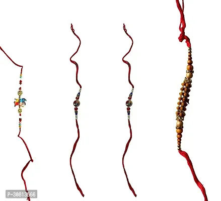 Designer Plastic Rakhis Combo For Brother And Sister Pack Of 4