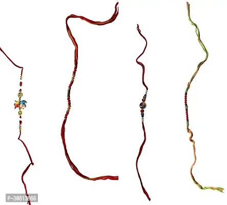 Designer Plastic Rakhis Combo For Brother And Sister Pack Of 4