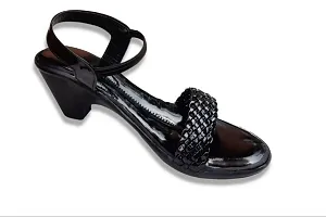 Black Coloured Braid Heel For Women-thumb1