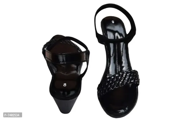 Black Coloured Braid Heel For Women-thumb3
