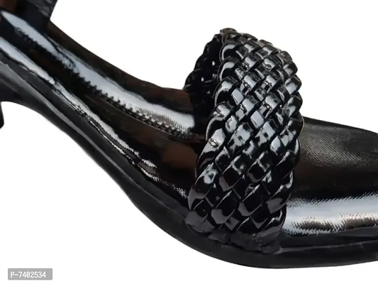 Black Coloured Braid Heel For Women-thumb4