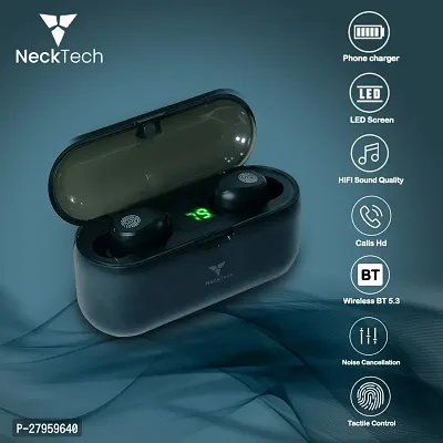 Necktech  Earbuds F9 Tws With Power Bank Upto 48 Hours Playback Bluetooth Gaming Headset-thumb0