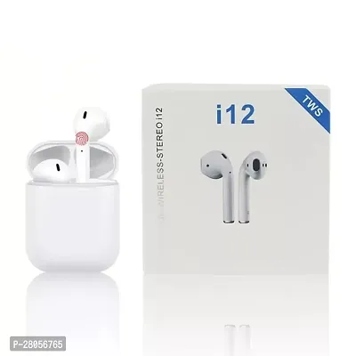 i12 TWS Best Bluetooth Wireless Earphones Buds With Mic White VTH03 Bluetooth Headset  (White, In the Ear)