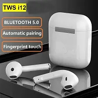 i12 TWS Best Bluetooth Wireless Earphones Buds With Mic White VTH03 Bluetooth Headset  (White, In the Ear)-thumb2