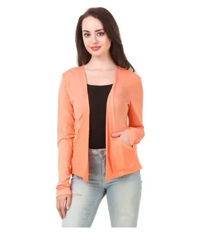 Stylish Viscose Solid Regular Length Shrug For Women