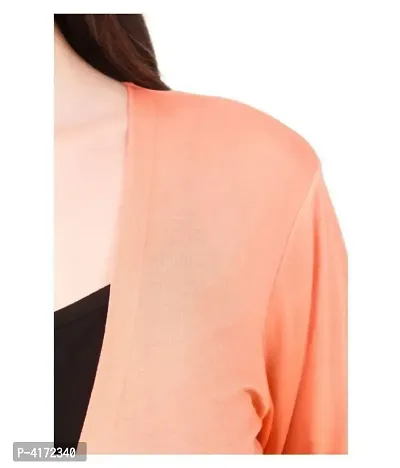 Stylish Orange Viscose Solid Regular Length Shrug For Women-thumb5