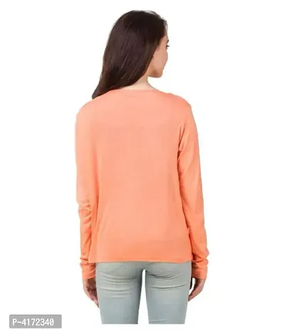 Stylish Orange Viscose Solid Regular Length Shrug For Women-thumb4