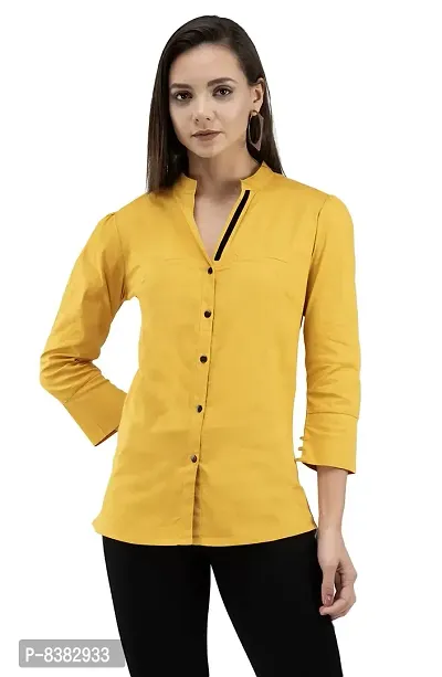 FAIRIANO Women's Cotton Formal & Casual Shir Yellow-thumb0