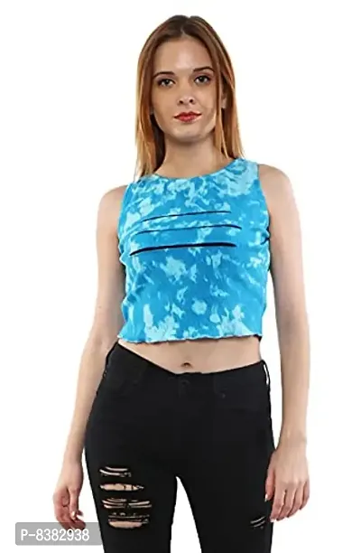 FAIRIANO Women's tie  dye Sleevless Crop Top-thumb0