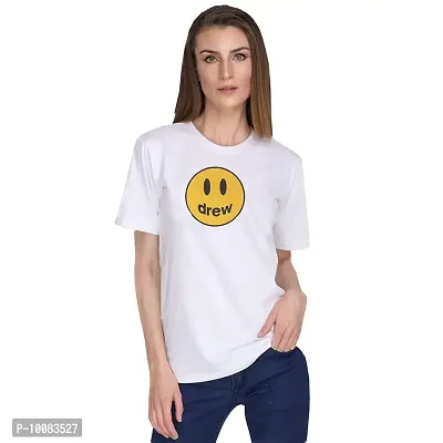 THE NXT GEN Smile Printed Handmade Regular fit Super Soft T-Shirt for Men and Women (X-Large, White)-thumb0