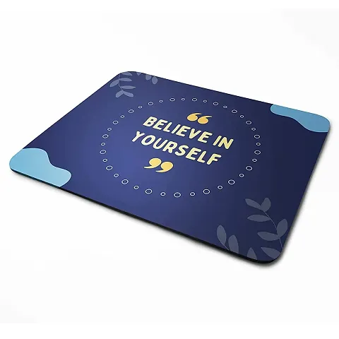 THE NXT GEN Believe in Yourself Motivation Quotes Printed Laptop Computer Rubber Mouse Pad Blue