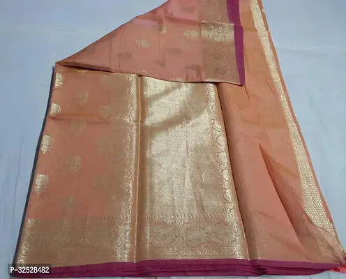 Beautiful Pink Art Silk Woven Design Saree with Blouse Piece For Women-thumb0