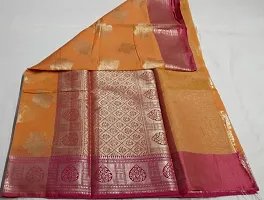 Beautiful Yellow Art Silk Woven Design Saree with Blouse Piece For Women-thumb1