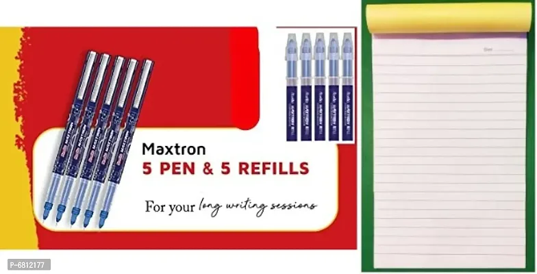 Rorito Maxtron 5 pen 5 refills Blue with1 Writing pad-thumb0