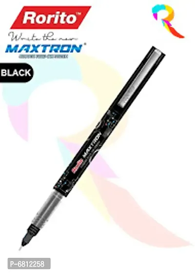 Rorito Maxtron BLACK Ink Writing 0.5mm Gel Pens Pack of 10 pc