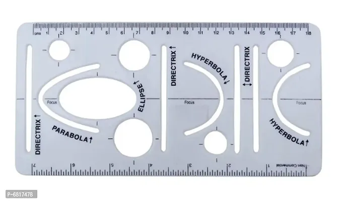 FIRST CLICK Shapes Stencil 10x24 cm / Parabola Templates 10x19.6 cm / Art Circle Master with 35 Circles 11.5x23.5 cm / Alphabets Lettering Stencil 30 mm / Science Stencil 15x22 cm Set of 5 pcs-thumb3