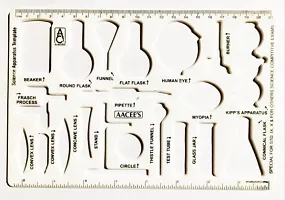 FIRST CLICK Shapes Stencil 10x24 cm / Parabola Templates 10x19.6 cm / Art Circle Master with 35 Circles 11.5x23.5 cm / Alphabets Lettering Stencil 30 mm / Science Stencil 15x22 cm Set of 5 pcs-thumb4