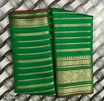 Stylish Art Silk Green Saree with Blouse piece For Women-thumb0