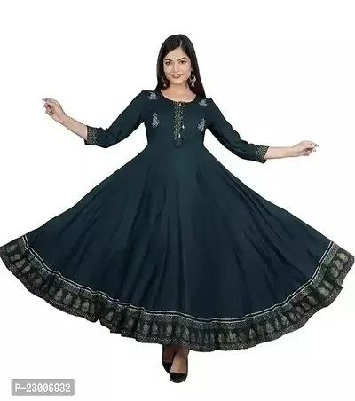 Stylish Fancy Rayon Ethnic Gown Kurti For Women