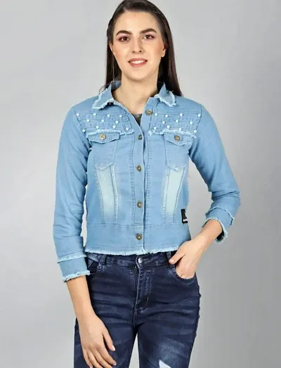 Women Stylish Embellished Demin Jacket
