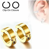 Golden Stainless Steel Ear Cuff Earrings For Women-thumb1