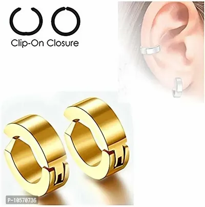 Golden Stainless Steel Ear Cuff Earrings For Women-thumb2