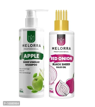 Melorra  Apple Cider Vinegar ShampooOnion Oil for Hair Regrowth Hair Oil (combo )400ml-thumb0