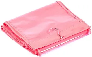 6 Pocket Large Clear Purse Handbag Hanging Storage Bag Rack Hangers Holder  (Pink)-thumb2