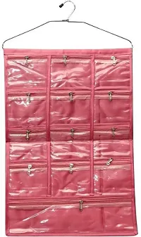13 Pocket Hanging Organizer, Stationery , Jewelry . Accessories Organizer (Pink)-thumb1